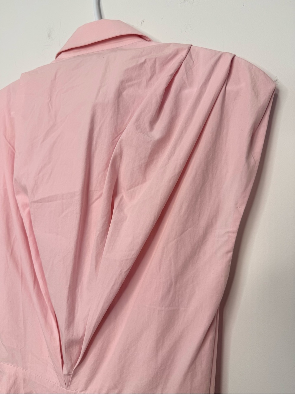 ZARA POPLIN DRESS WITH GATHERED DETAIL PINK 100% COTTON SIZE small - Picture 10 of 16